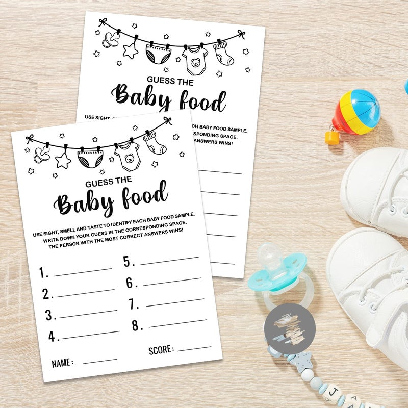 Misaidou Baby Shower Game, Guess the Baby Food Baby Shower Game, Gender Reveal Party Supplies, Baby Shower Decorations, Baby Shower Party Games Supplies & Activities, 30 Game Cards Included - Image 3